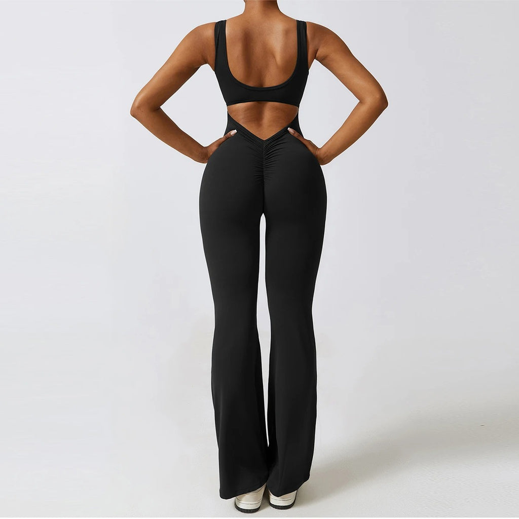 V Shape Scrunch Butt Jumpsuit