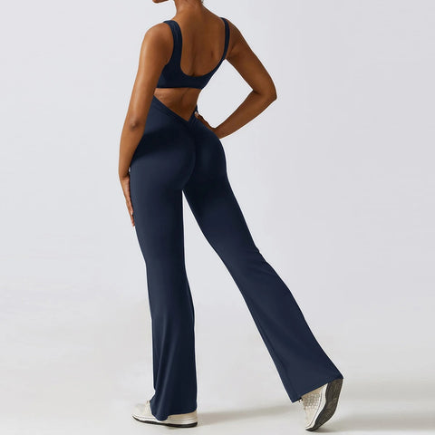 V Shape Scrunch Butt Jumpsuit