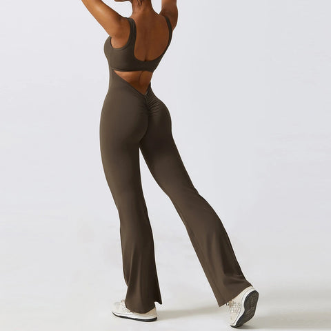 V Shape Scrunch Butt Jumpsuit