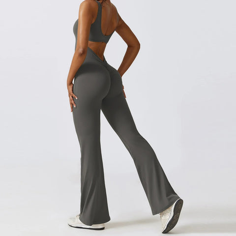 V Shape Scrunch Butt Jumpsuit